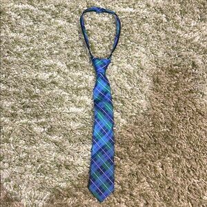 Boys Blue and Green Plaid Tie